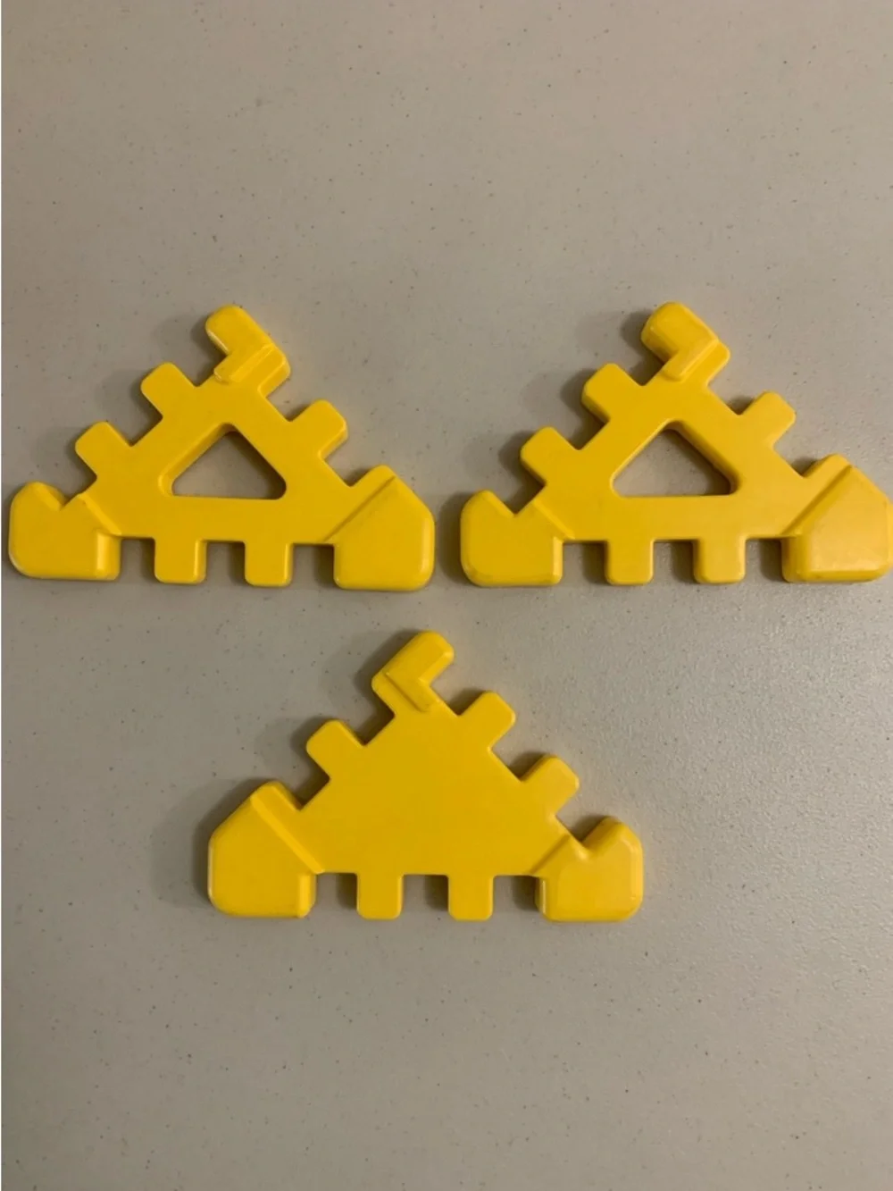 Vintage Little Tikes Wee Waffle Blocks Triangle Roof Pieces Lot of 8 Yellow